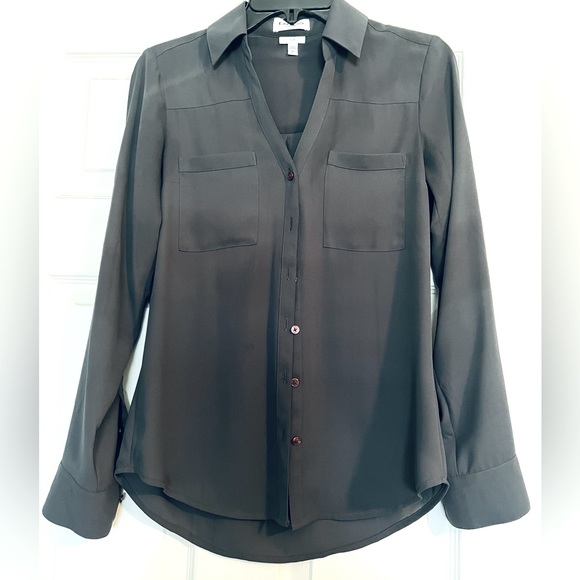 Express Slim Portofino Shirt. Size XS. Color Dark Grey. - Picture 2 of 5